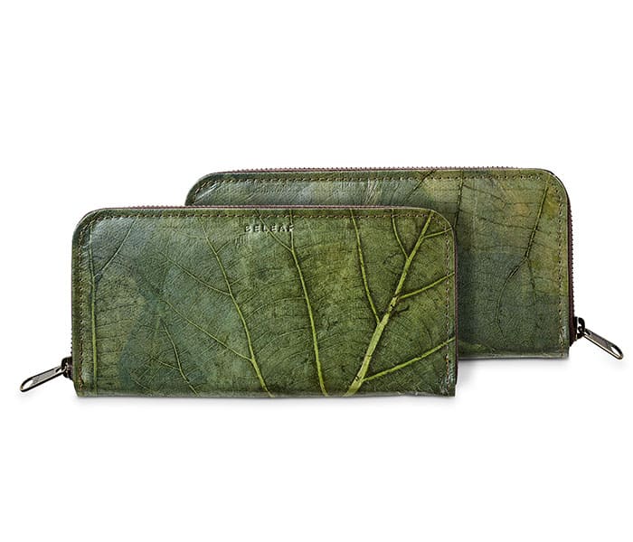 BIG LEAF Portemonnaie aus Blattleder in Leaf Green