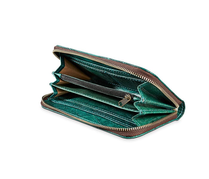 BIG LEAF Portemonnaie aus Blattleder in Spruce Blue
