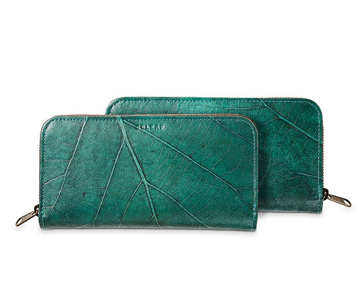 BIG LEAF Portemonnaie aus Blattleder in Spruce Blue