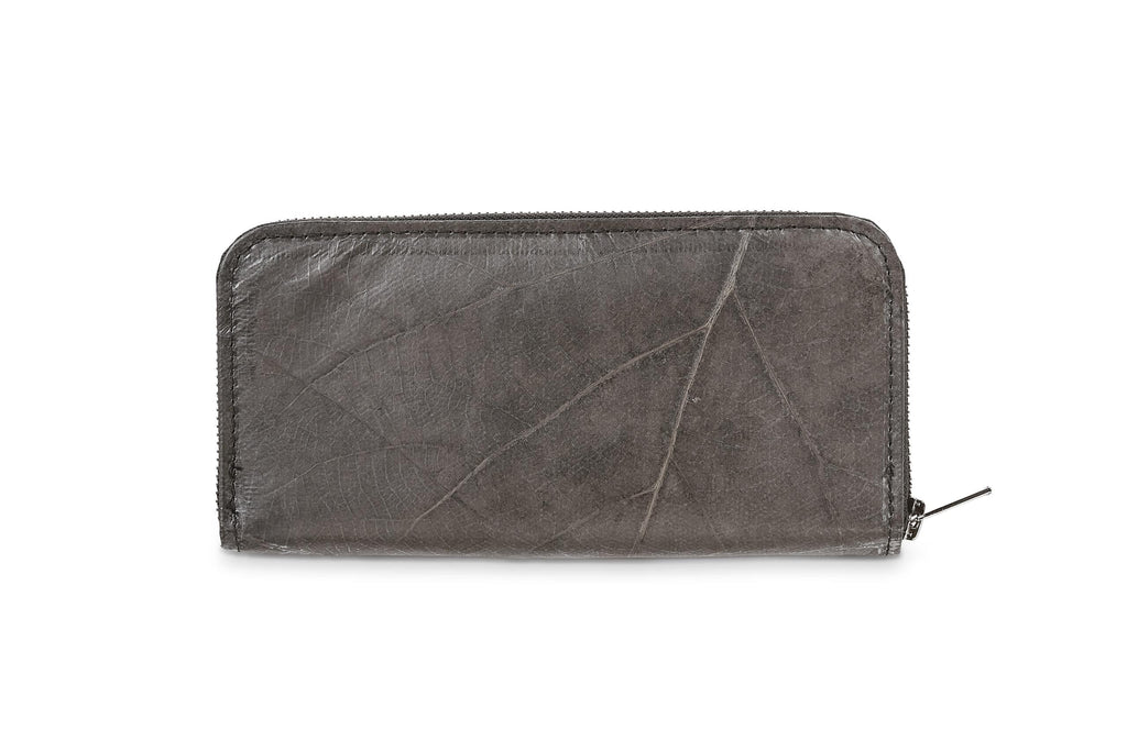BIG LEAF Portemonnaie aus Blattleder in Bark Black