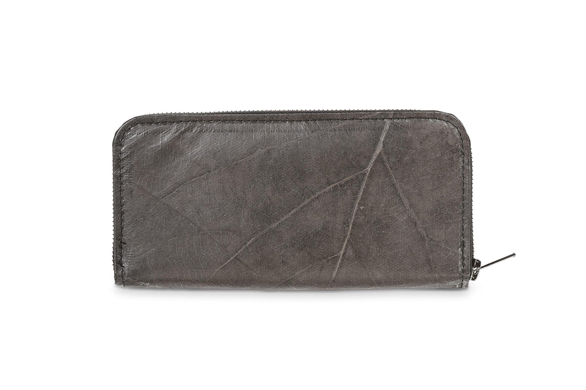 BIG LEAF Portemonnaie aus Blattleder in Bark Black
