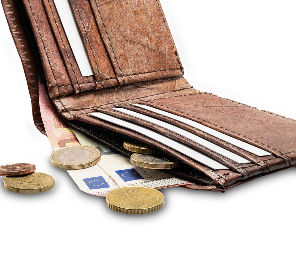 FOLD LEAF Herrenportemonnaie aus Blattleder in Soil Brown