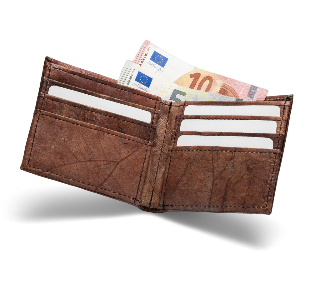 FOLD LEAF Herrenportemonnaie aus Blattleder in Soil Brown