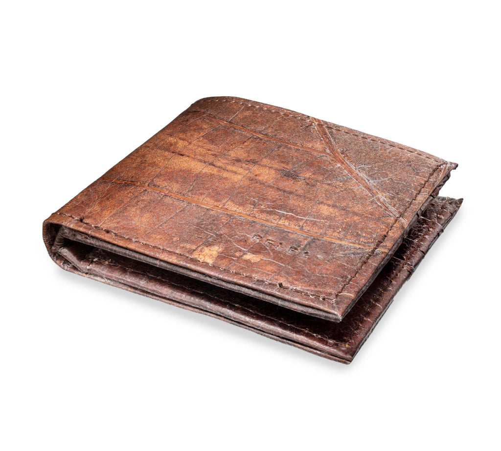 FOLD LEAF Herrenportemonnaie aus Blattleder in Soil Brown