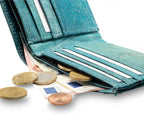 FOLD LEAF Herrenportemonnaie aus Blattleder in Spruce Blue