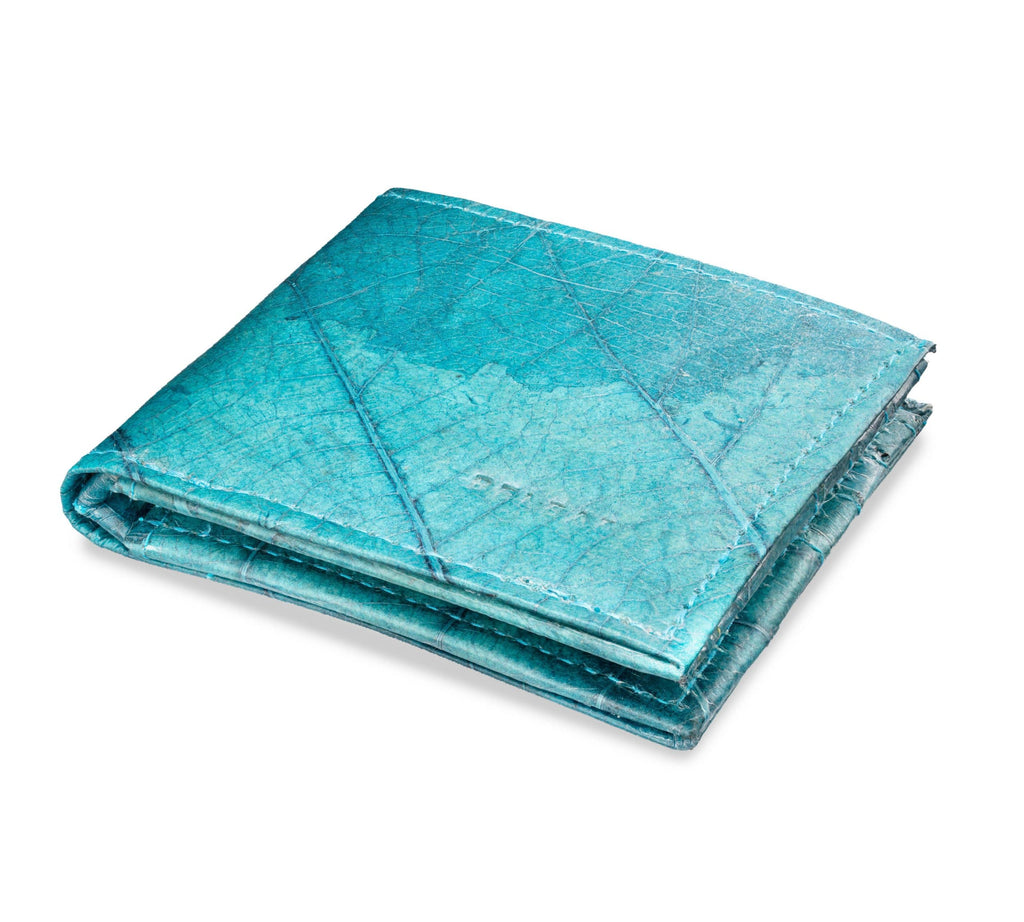 FOLD LEAF Herrenportemonnaie aus Blattleder in Spruce Blue