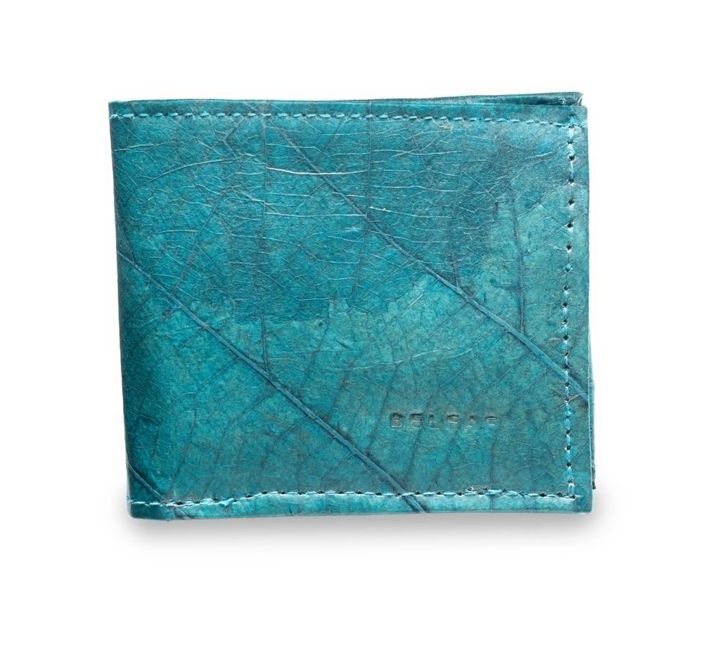 FOLD LEAF Herrenportemonnaie aus Blattleder in Spruce Blue