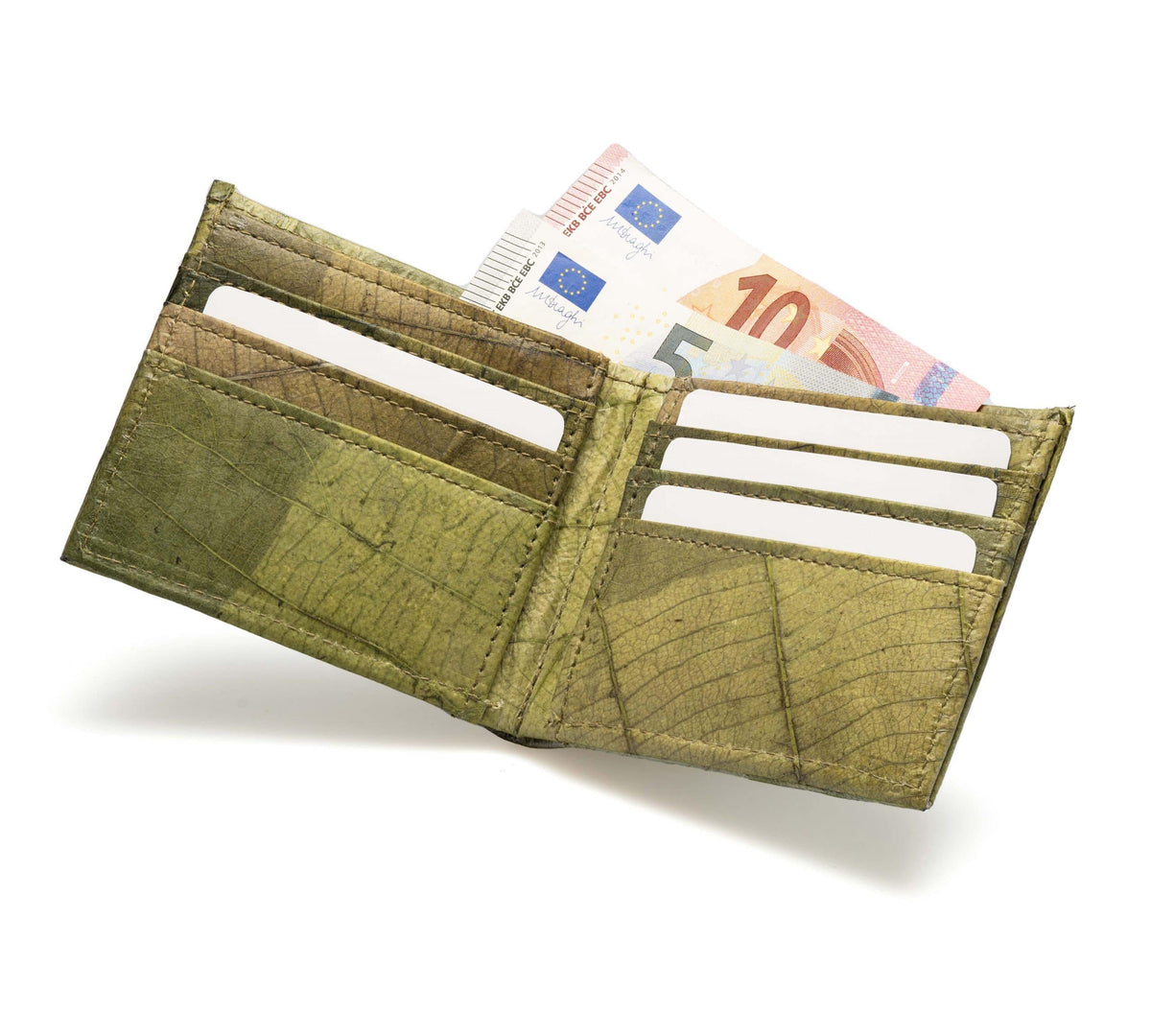 FOLD LEAF Herrenportemonnaie aus Blattleder in Leaf Green