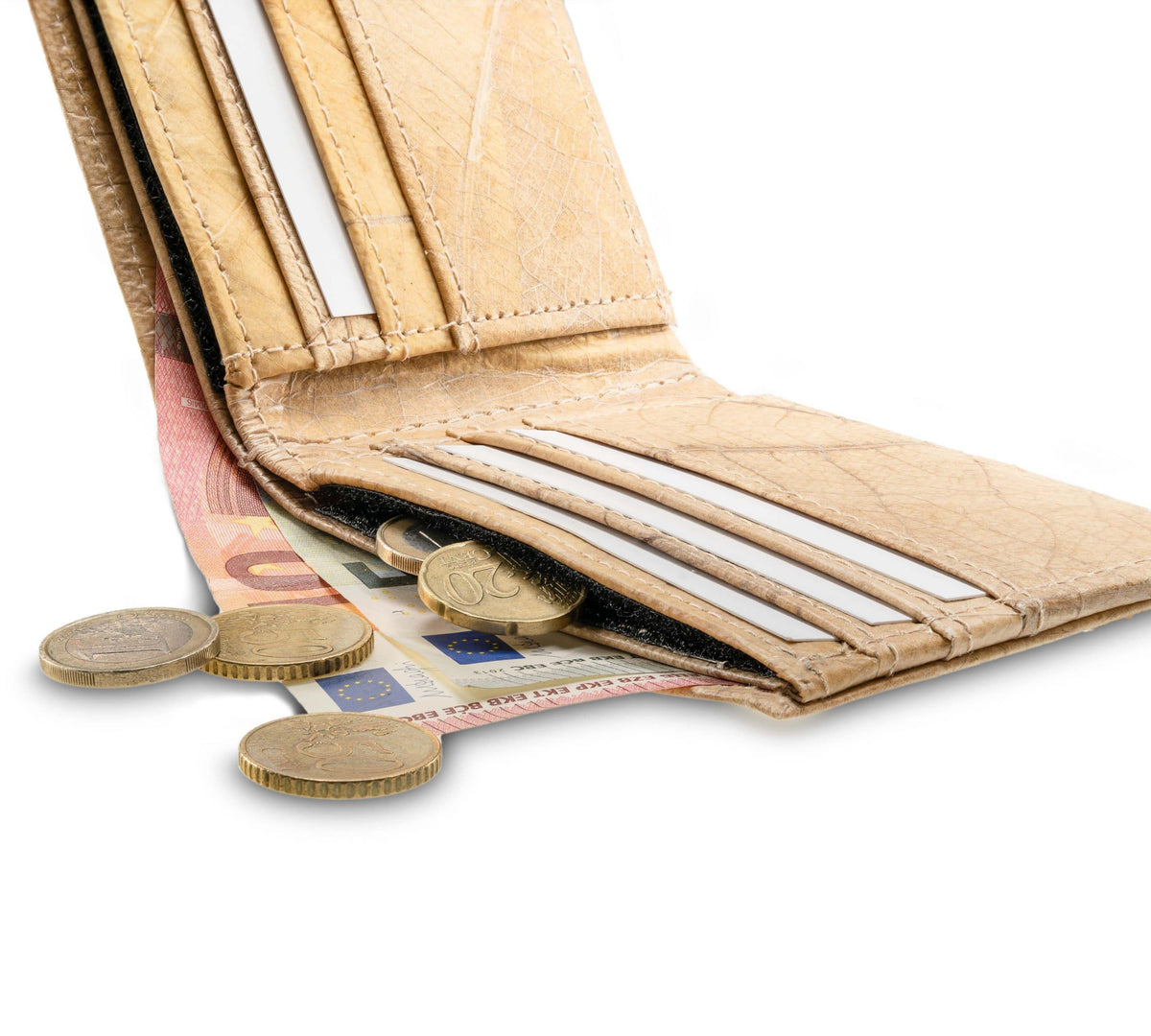 FOLD LEAF Herrenportemonnaie aus Blattleder in Cashew Beige