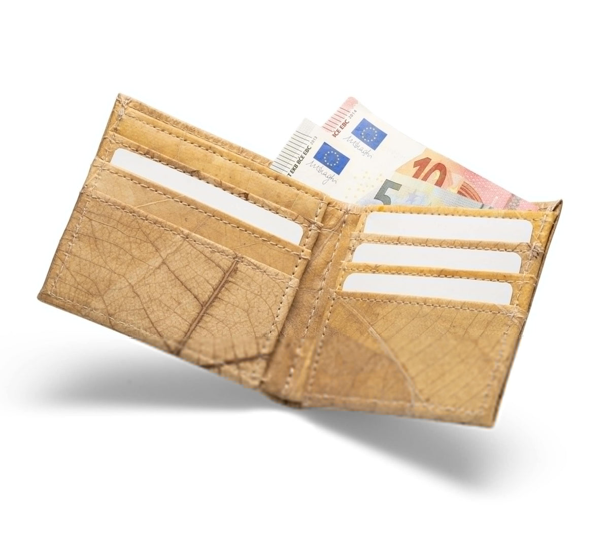 FOLD LEAF Herrenportemonnaie aus Blattleder in Cashew Beige