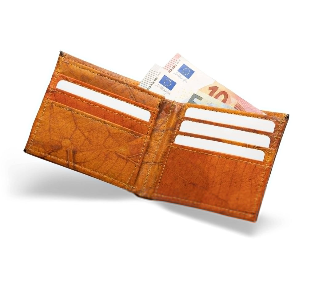 FOLD LEAF Herrenportemonnaie aus Blattleder in Autumn Orange