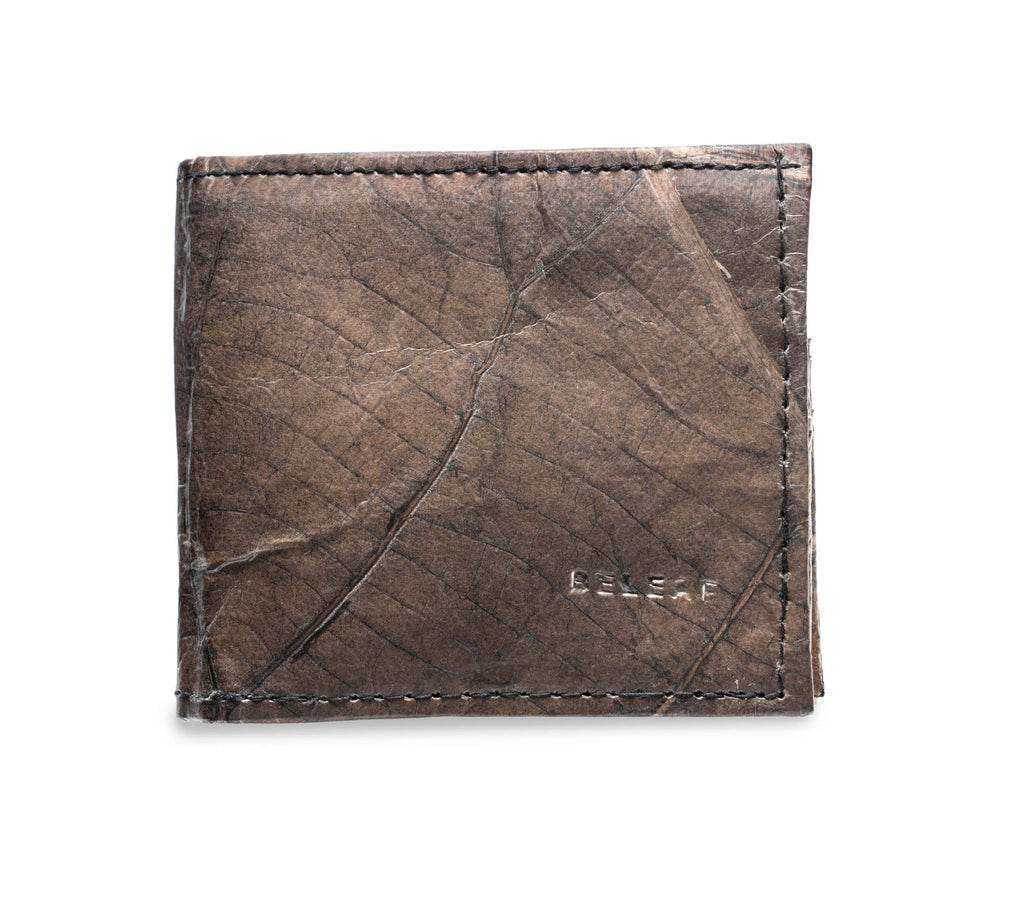 FOLD LEAF Herrenportemonnaie aus Blattleder in Bark Black