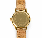 SOLAR GOLD Solaruhr in Gold mit Korkarmband in Cork Beige