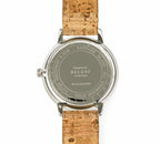 SOLAR SILVER Solaruhr in Silber mit Korkarmband in Cork Beige