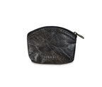 MINI LEAF Mini-Portemonnaie aus Blattleder in Bark Black