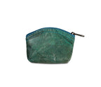 MINI LEAF Mini-Portemonnaie aus Blattleder in Spruce Blue