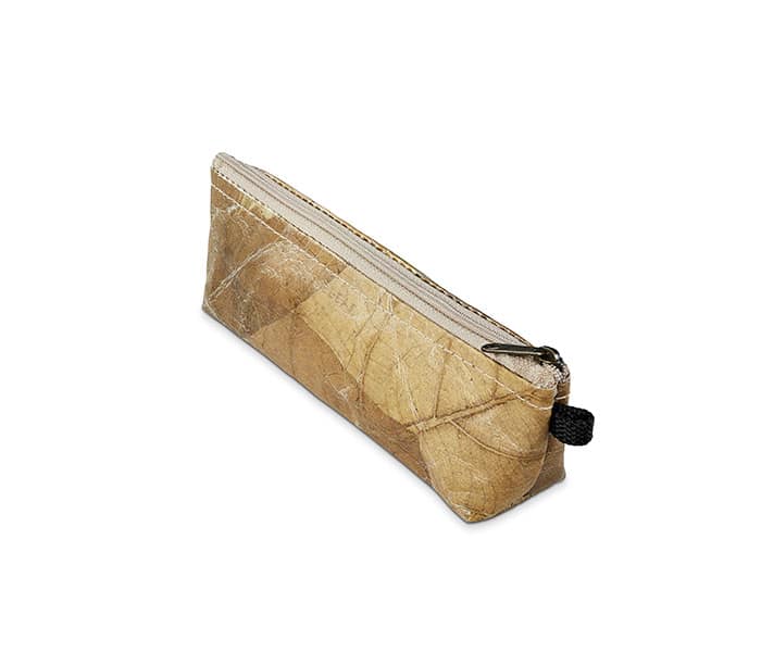 PEN LEAF Federmäppchen aus Blattleder in Cashew Beige