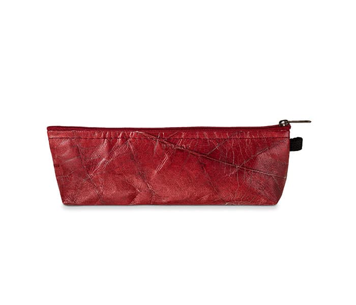 PEN LEAF Federmäppchen aus Blattleder in Poppy Red