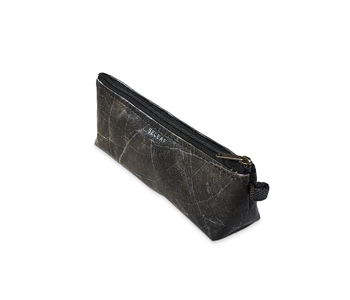 PEN LEAF Federmäppchen aus Blattleder in Bark Black