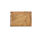 SLIM LEAF Kartenhalter aus Blattleder in Cashew Beige