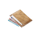 SLIM LEAF Kartenhalter aus Blattleder in Cashew Beige