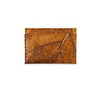 SLIM LEAF Kartenhalter aus Blattleder in Autumn Orange
