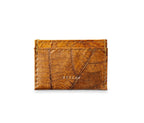 SLIM LEAF Kartenhalter aus Blattleder in Autumn Orange