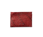 SLIM LEAF Kartenhalter aus Blattleder in Poppy Red
