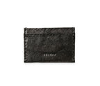 SLIM LEAF Kartenhalter aus Blattleder in Bark Black