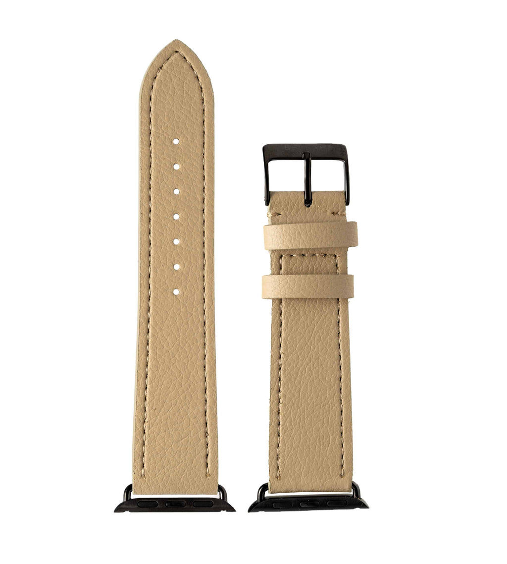 Apple Watch Armband aus Kaktusleder in Cactus Beige mit Connector in Schwarz