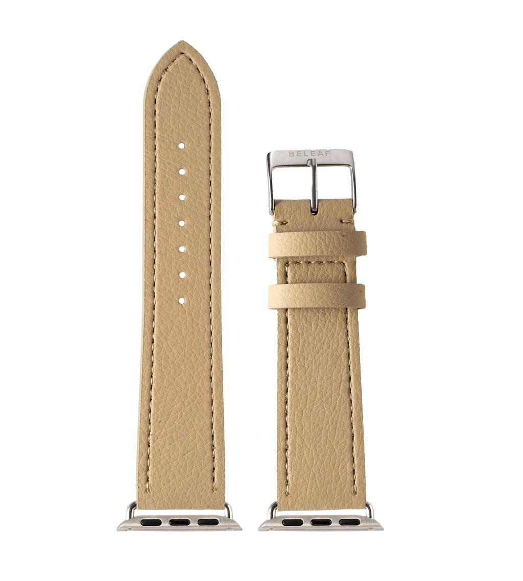 Apple Watch Armband aus Kaktusleder in Cactus Beige mit Connector in Silber